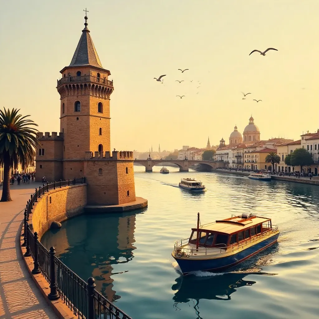 Torre del Oro by the Guadalquivir at Sunset