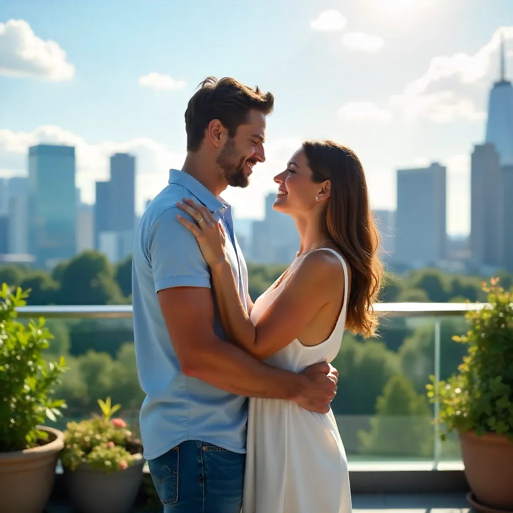 Sunlit Embrace Over City Skyline