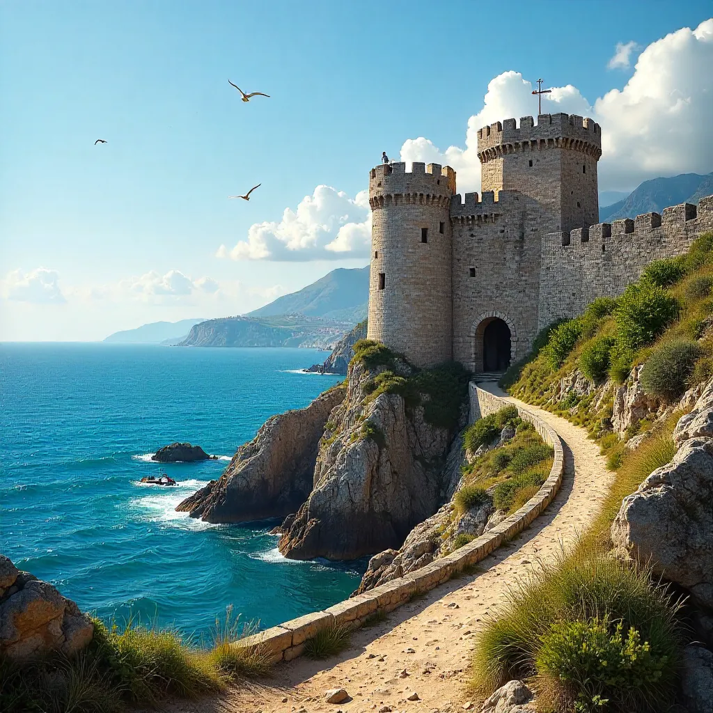 Azure-Coast Fortress: A Timeless Travel Vista