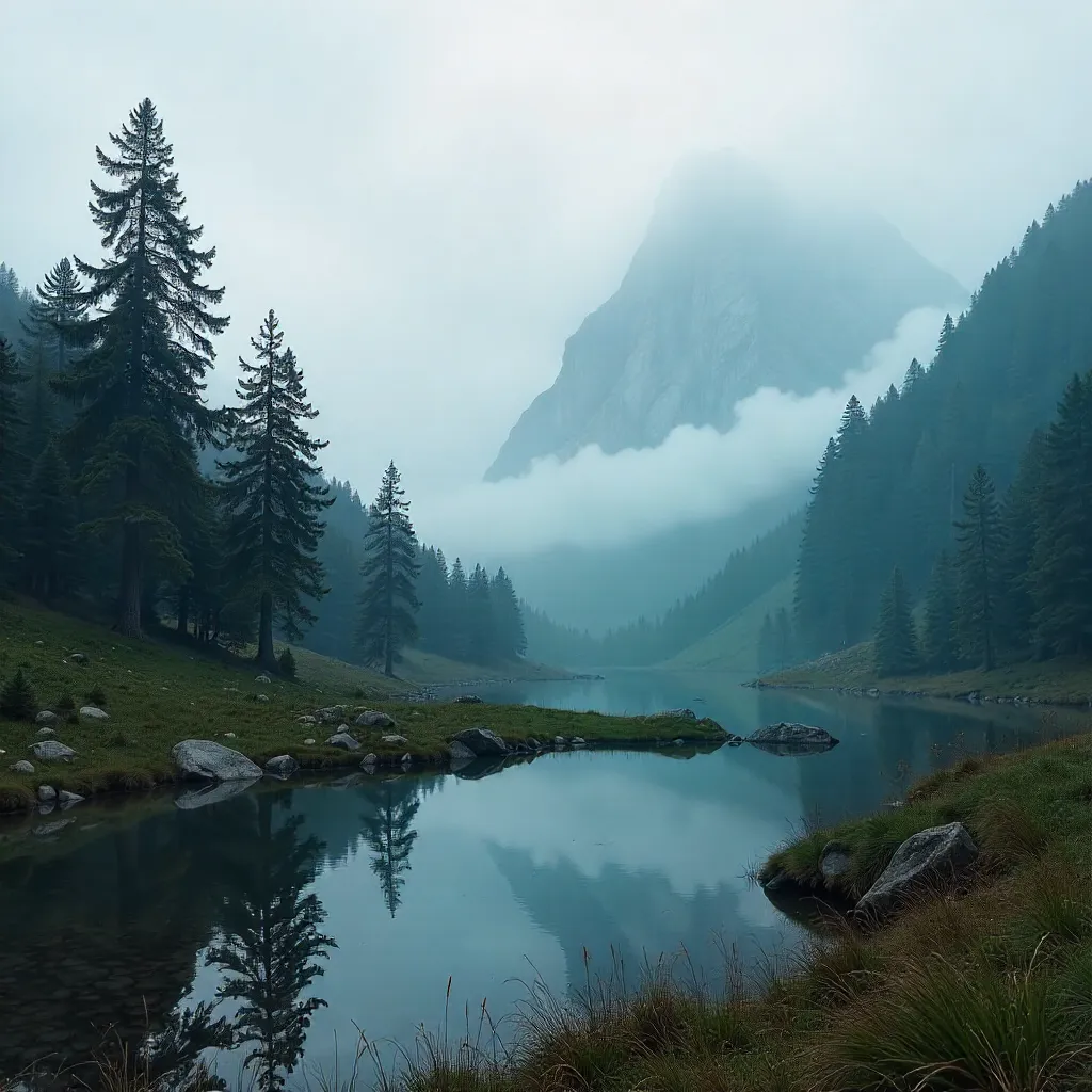 Misty Slovak Forested Mountain Dawn