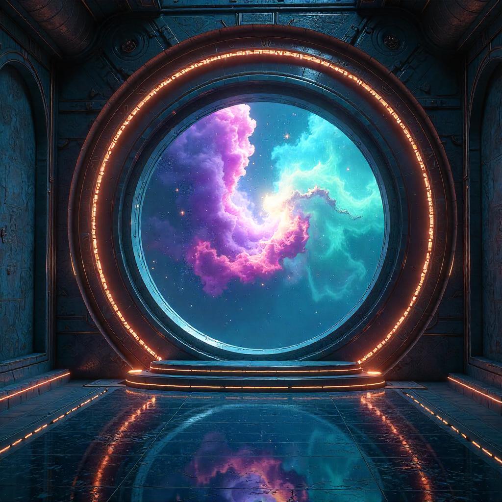 Nebula Through the Portal Chamber: 3D Render