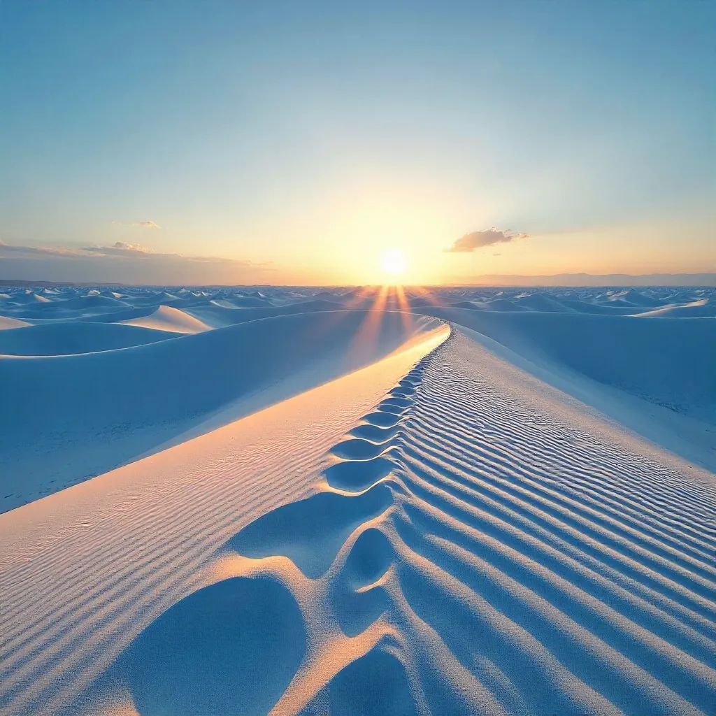 Majestic White Sands Dunes Under a Golden Desert Dawn