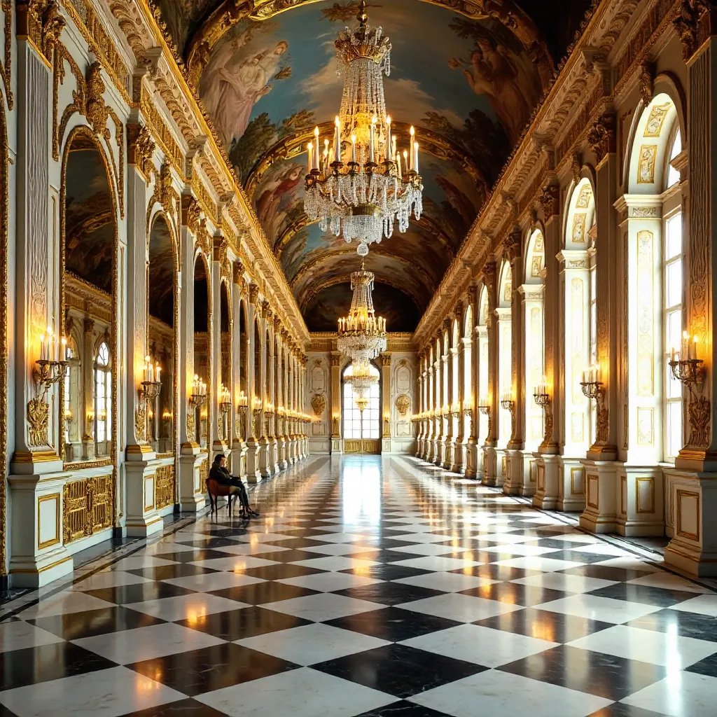 Baroque Splendor in Versailles Hall of Mirrors