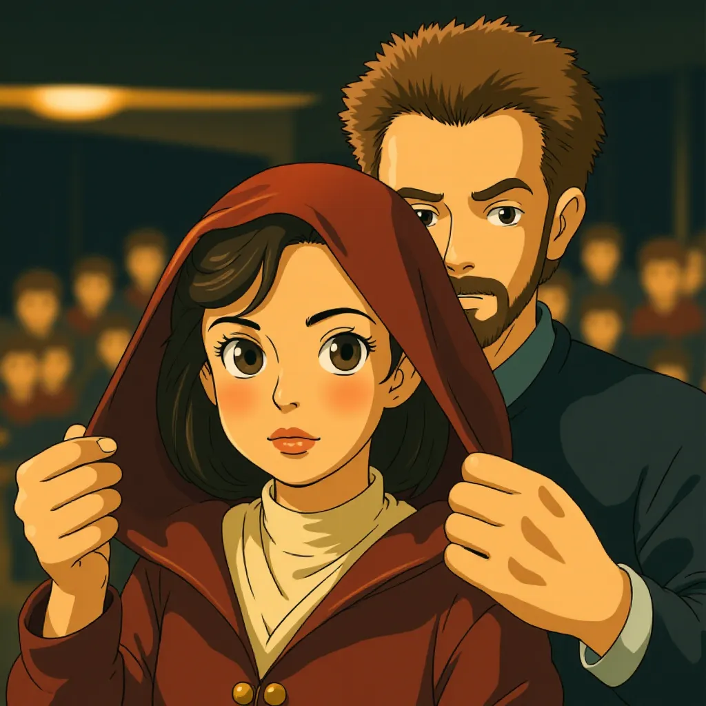 Edward Norton and Jessica Biel in The Illusionist (2006) - Anime style