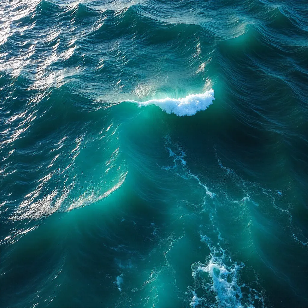 Aerial Ocean Wave Textures: Abstract Seascape