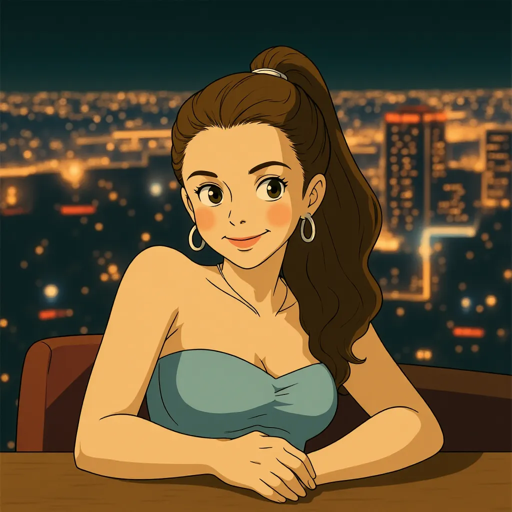 Margaret Qualley in The Substance (2024) - Ghibli style
