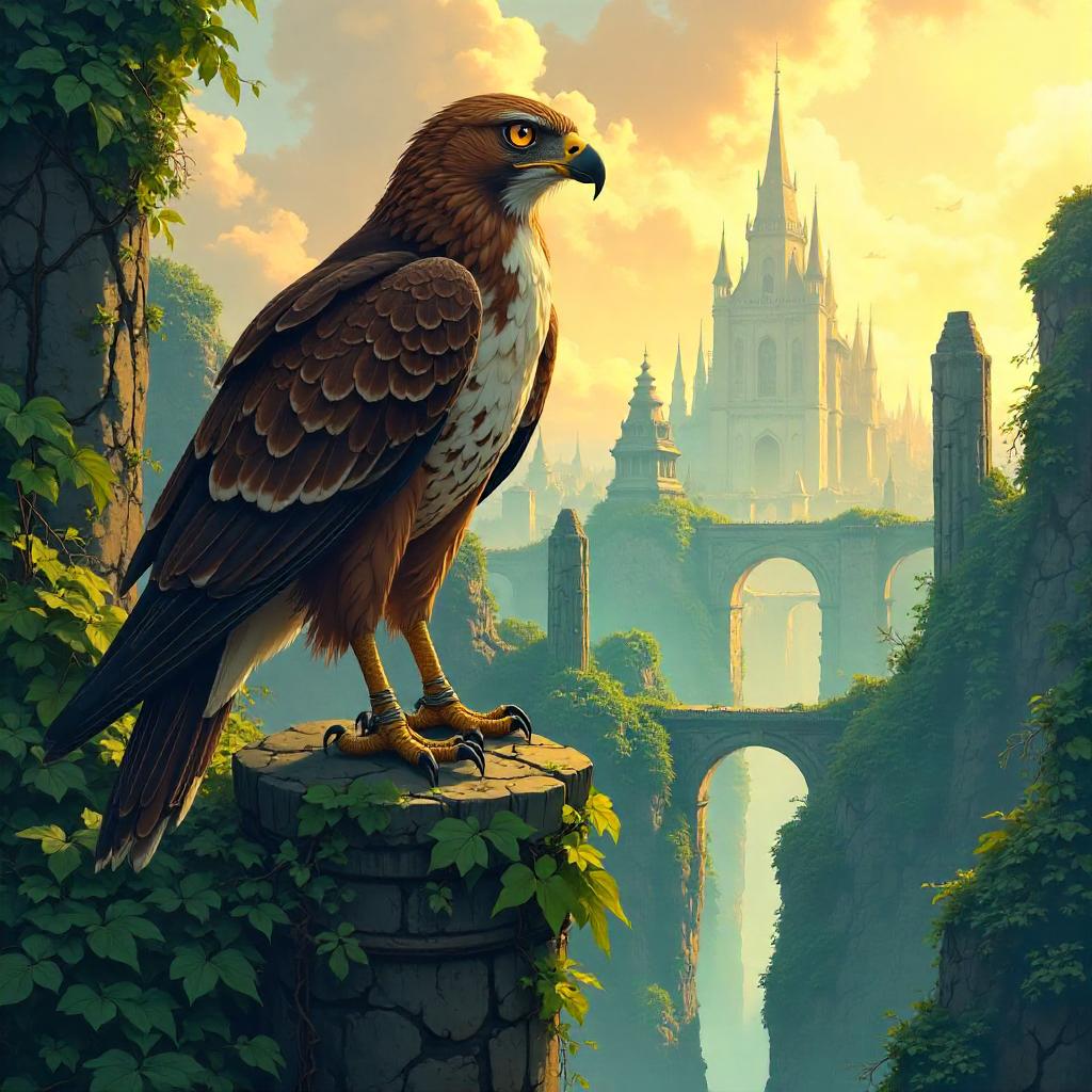 Hawk in the Lost City - Anime Style