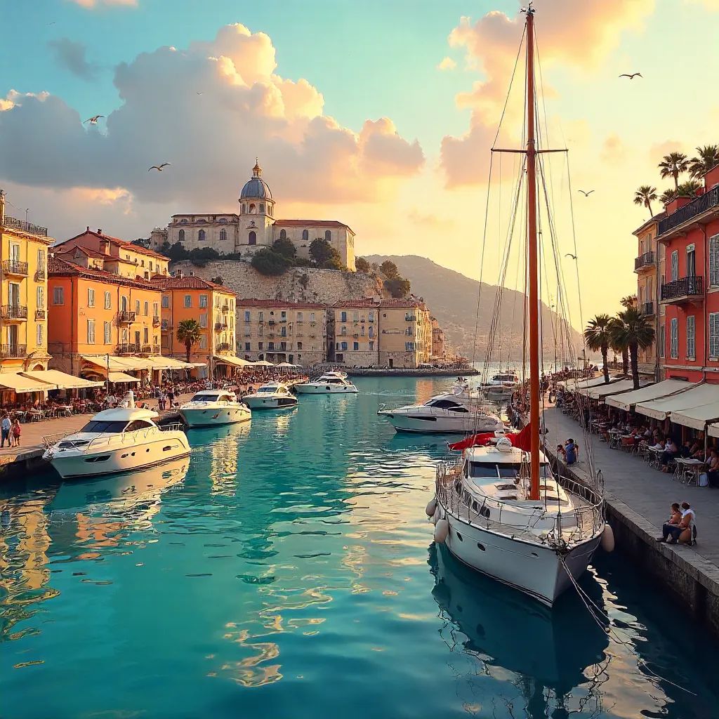 Marseille Harbor: Yachts and Notre-Dame de la Garde