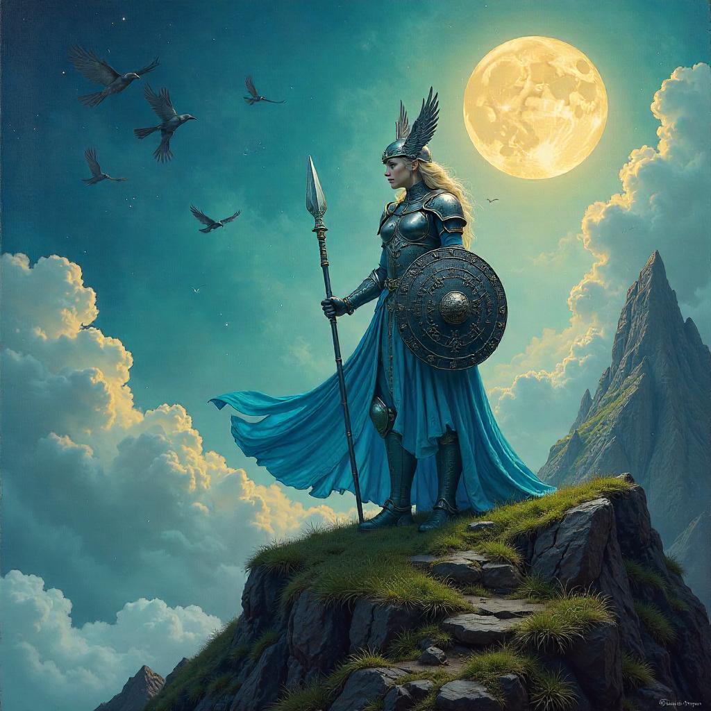 Dreamworld Valkyrie: An Oil Painting in Surreal Light