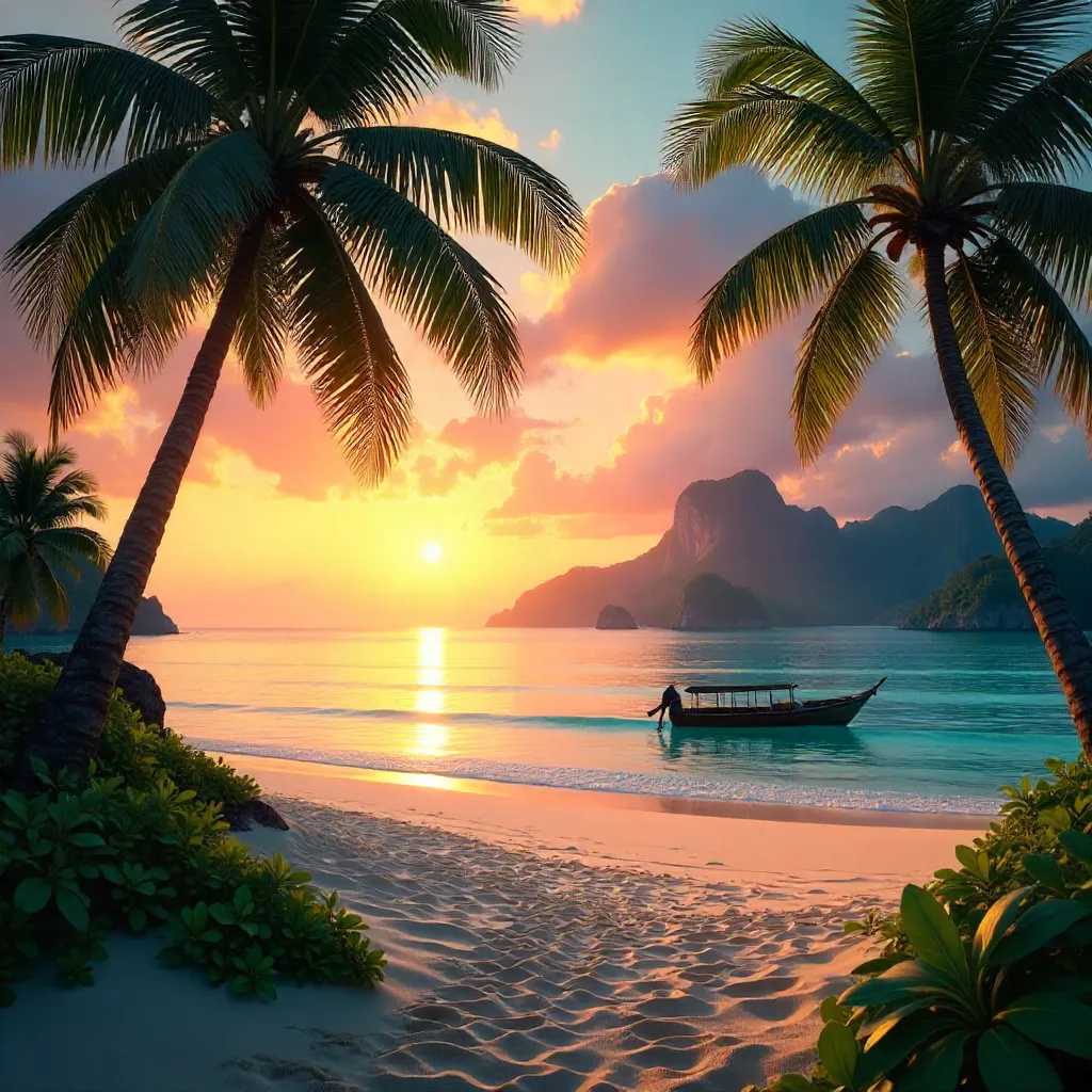Tranquil Trat Sunset Over Calm Gulf Waters