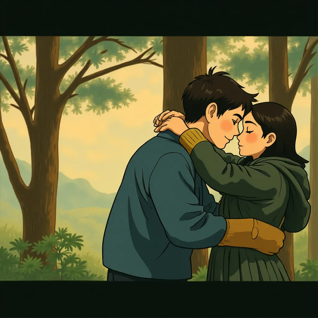 Rachel Weisz and Colin Farrell in The Lobster (2015) - Anime style