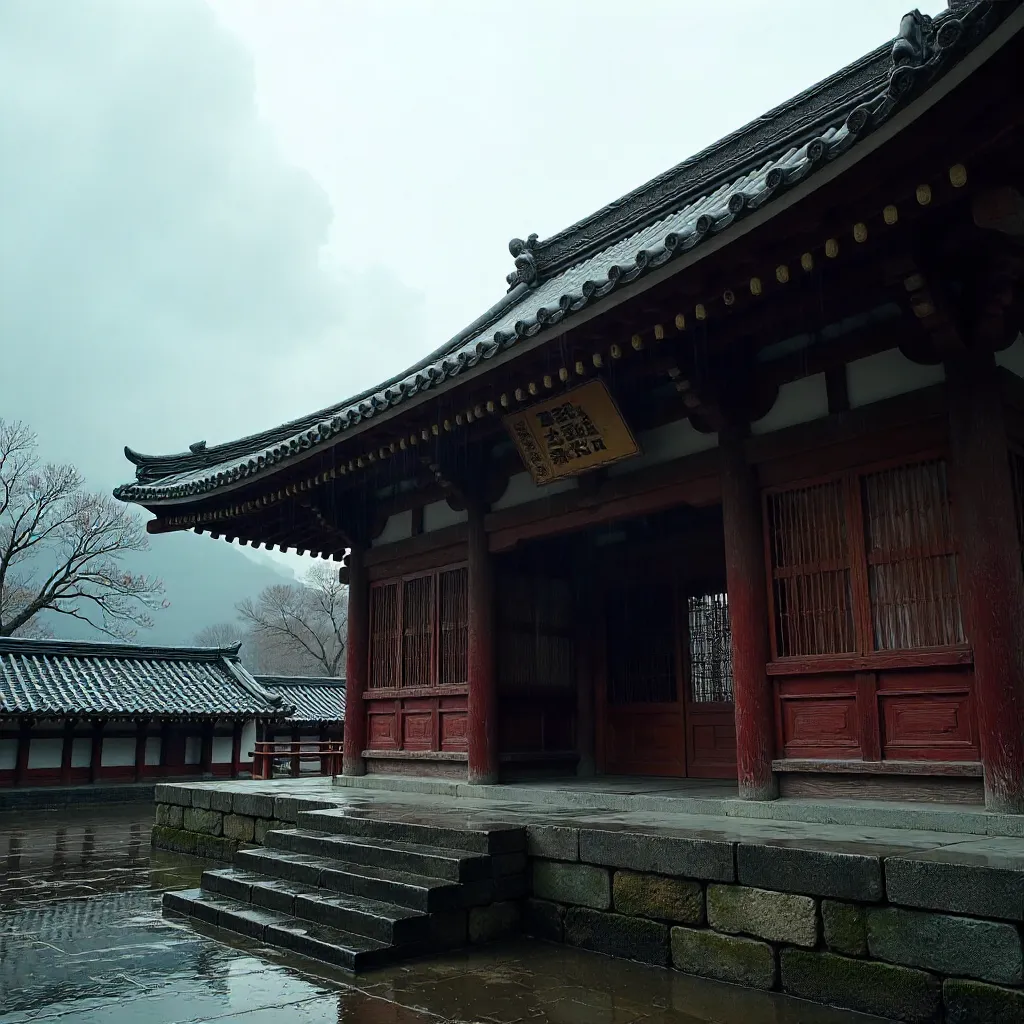 Intricate Japanese Temple Roof Under Cloudy Sky