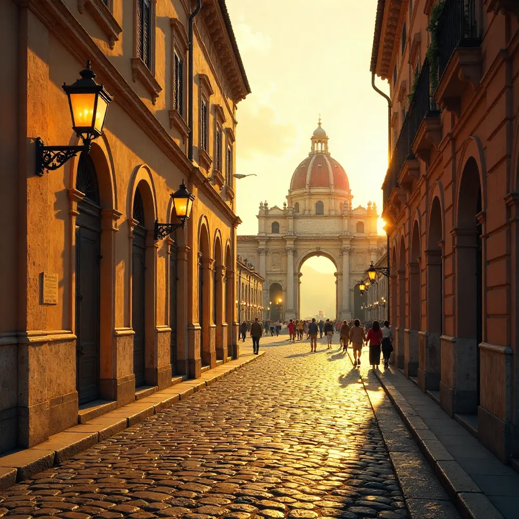 Golden Hour in Rome: Warm Stone and Lamps