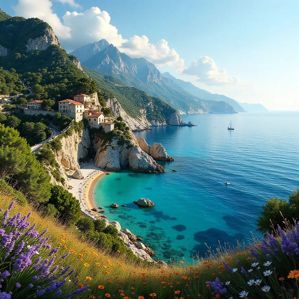 Corsican Mountainous Coastline: Greenery and Clear Waters
