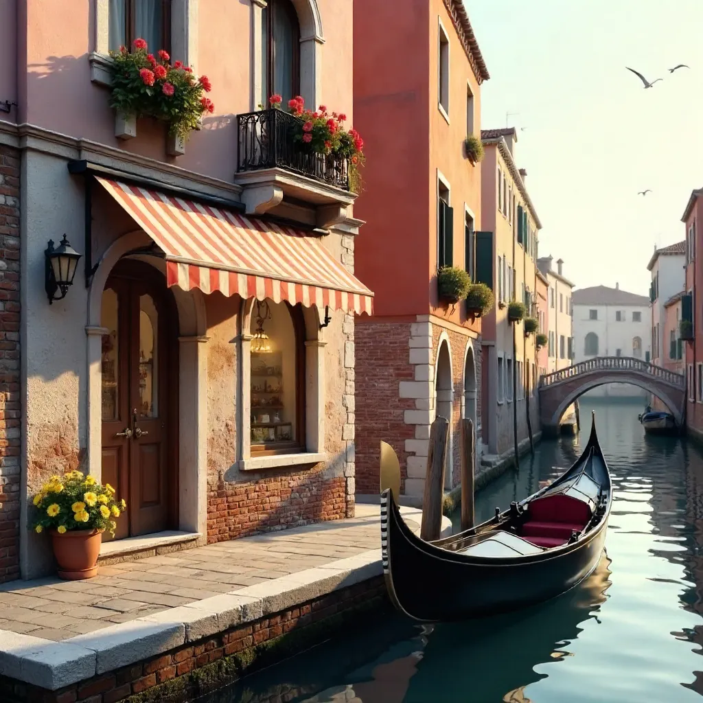 Charming Venetian Canalfront Storefront