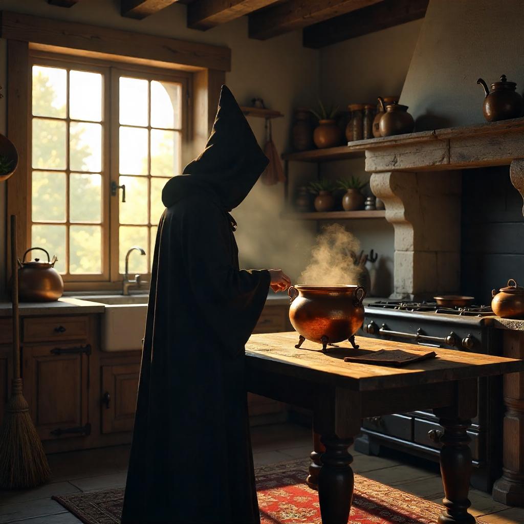 Witch in a Cozy Farmhouse – 3D Render