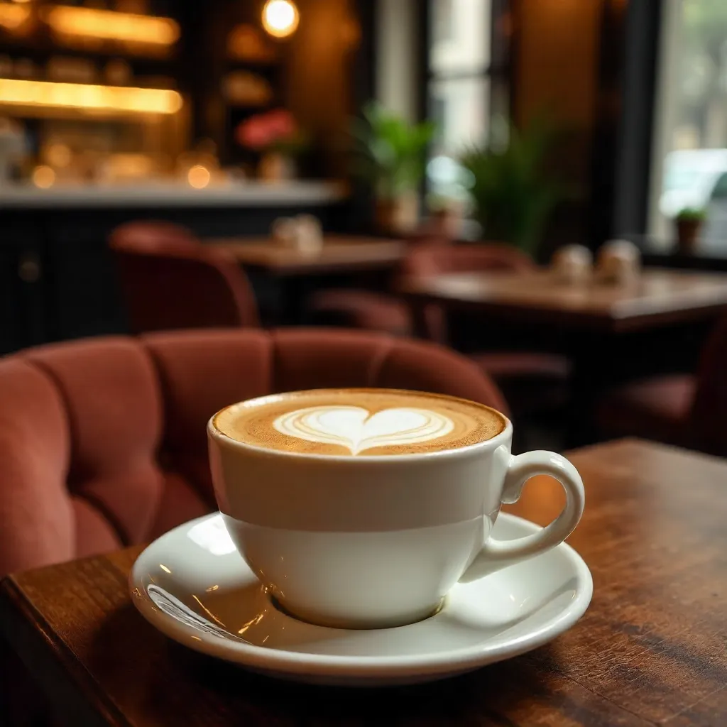 Aesthetic Latte Art at a Stylish Café