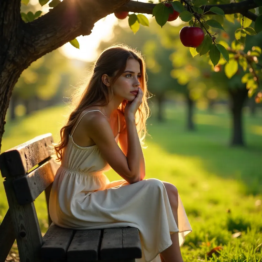 Sunlit Apple Orchard Reverie