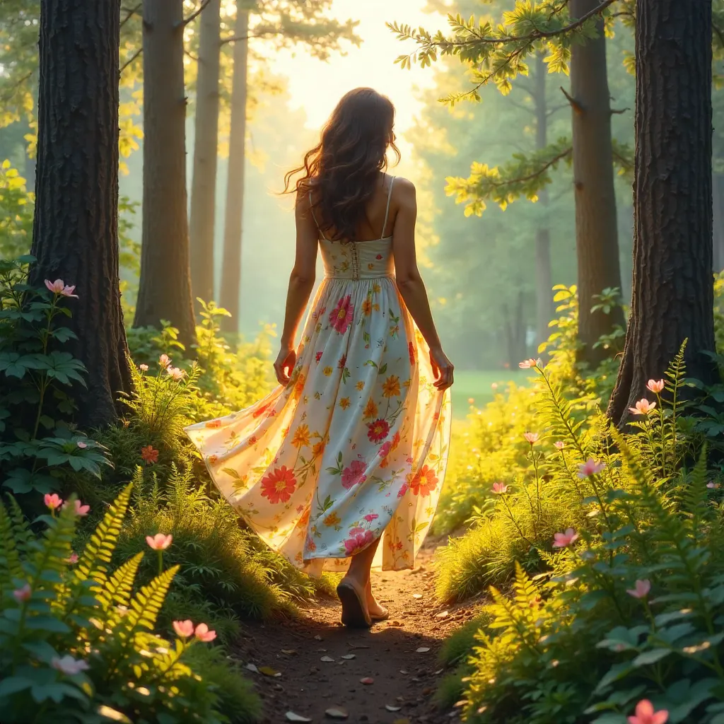 Graceful Florals in a Serene Forest