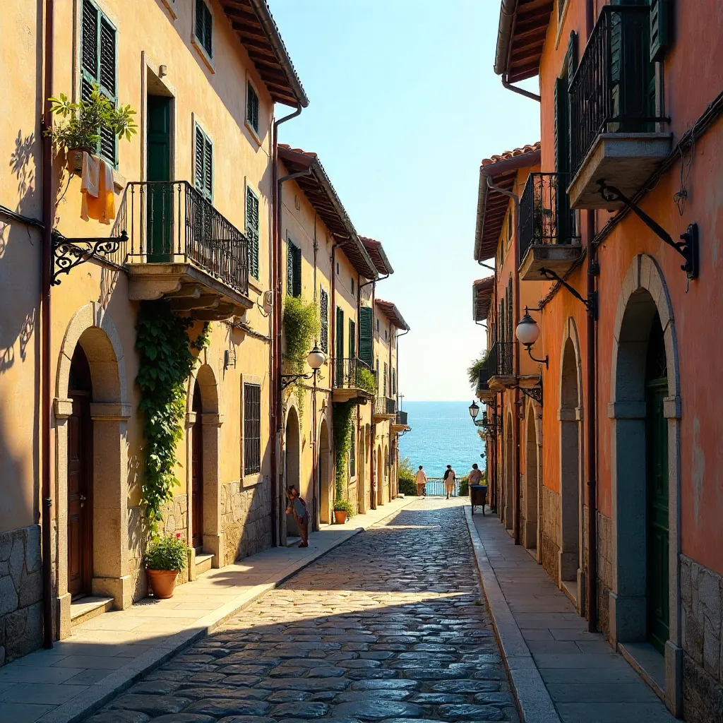 Sunlit Alleys of Savona: Historic Narrow Lane