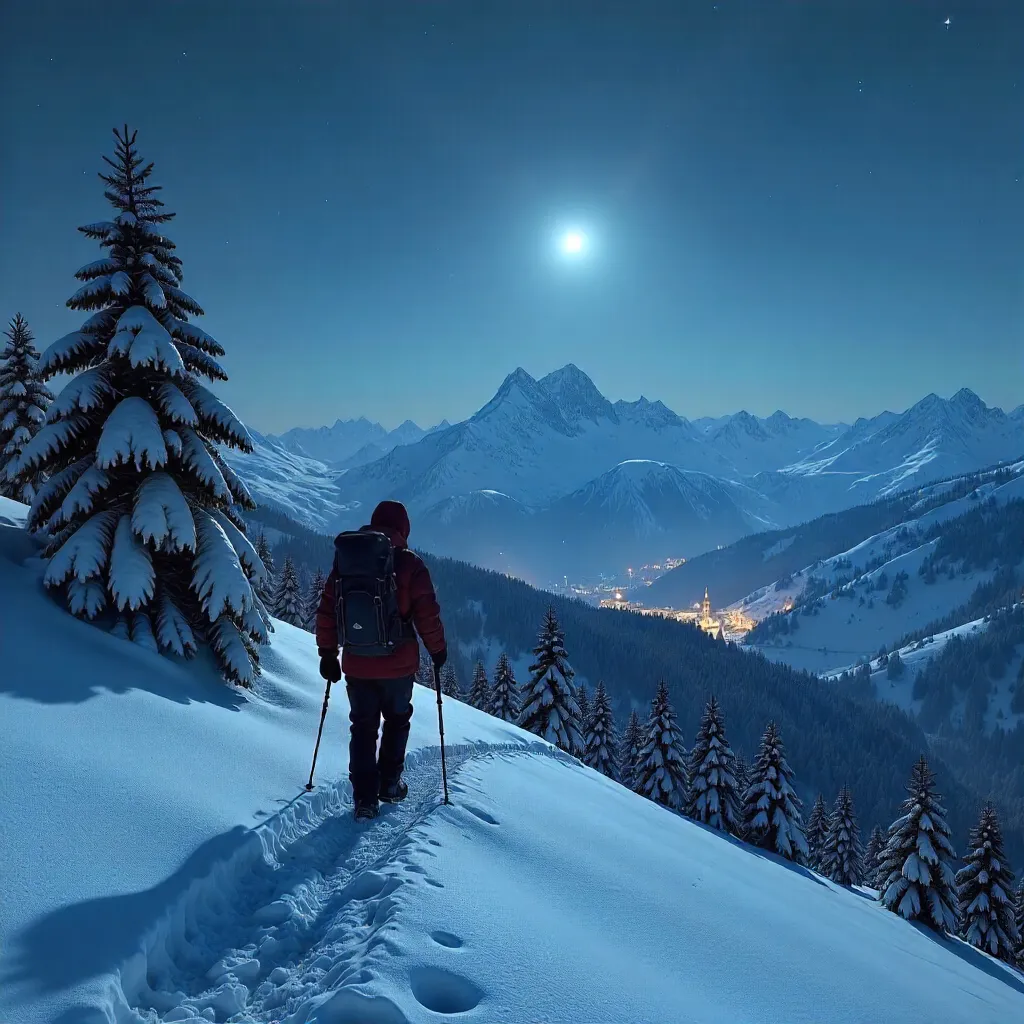Moonlit Snow Hike in Veneto's Quiet Hills
