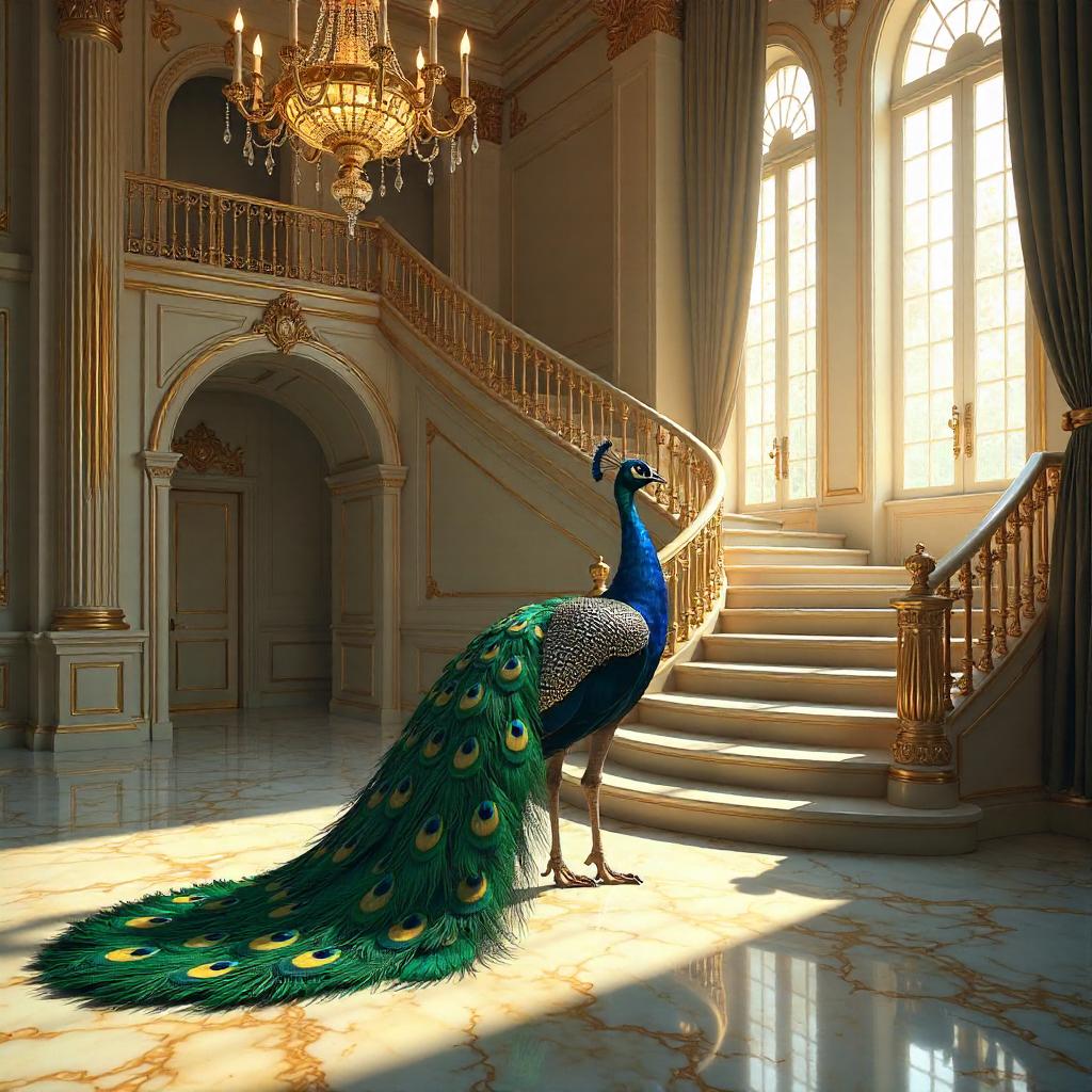 Peacock in a Luxurious Mansion — Concept Art