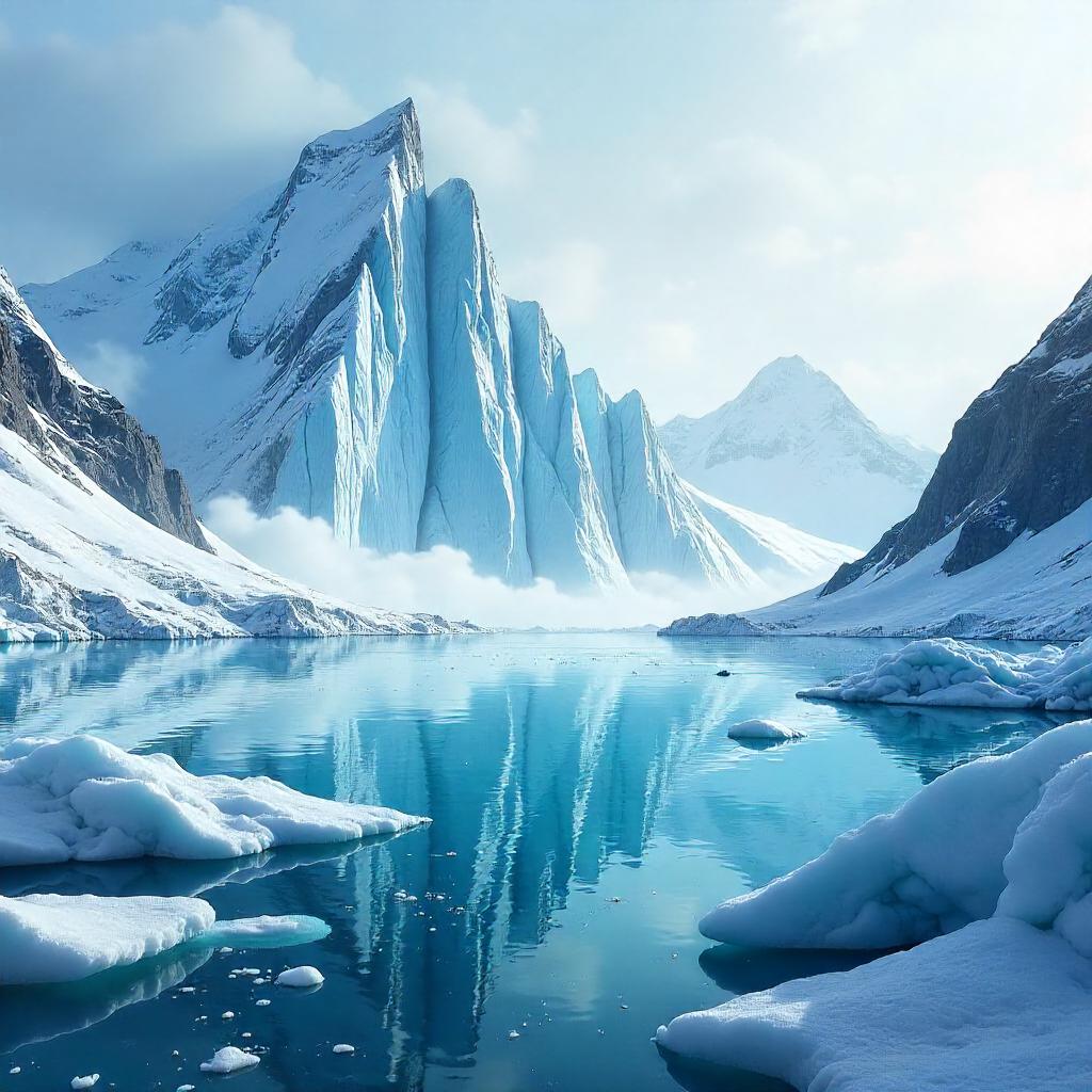Glacier Concept Art on a Frozen Lake
