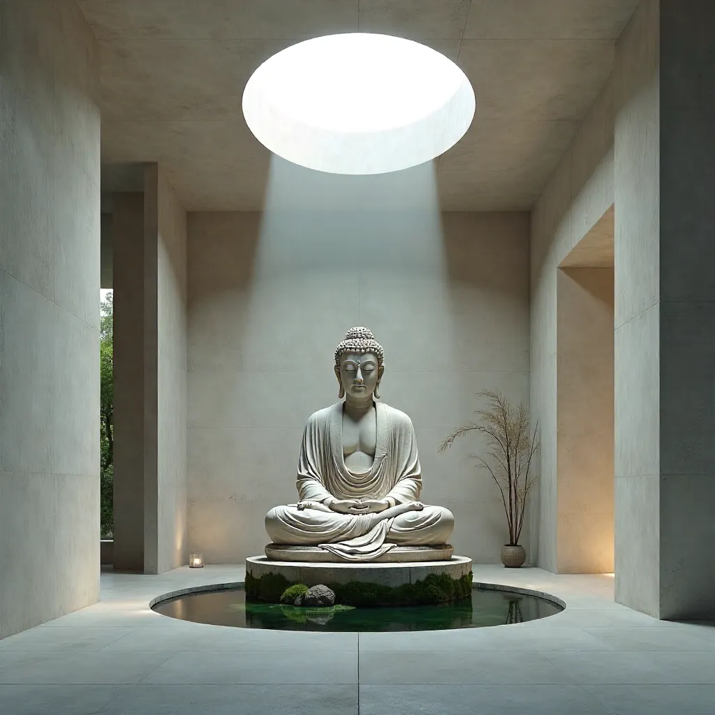 Serene Large Buddha Under Circular Oculus, Japan